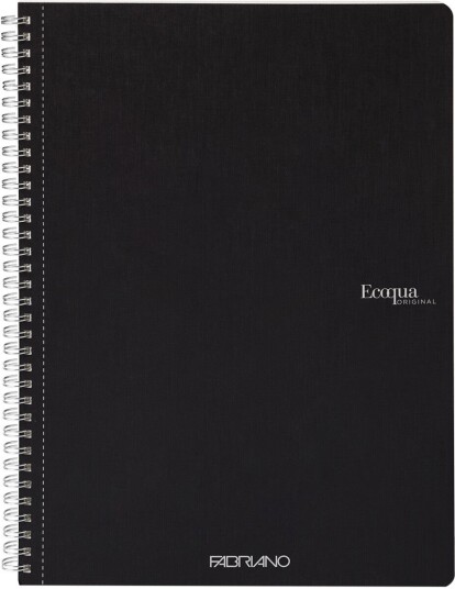 Notatbok EcoQua Original Spiral A4 Ruter 5mm Sort