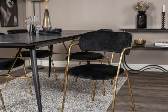 Venture Home Spisegruppe Deniall 180 cm + 4 stk Ayacor Spisestoler