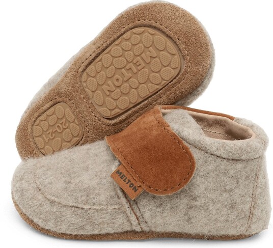 Melton Cosy Wool Slippers BEIGE MELANGE 16/19