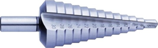 Exact 1605329 Universal Trappebor 6-30 Mm Hss +6 Hss, Total Lengde 98 Mm, 3 Fløyter, Skaft 1 Stk