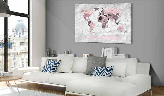 Tavle World Map: Pink Continents 120X80 Artgeist sp. z o. o.
