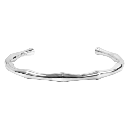 DARK Bamboo Cuff Silver