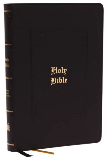 Kjv Holy Bible Large Print Center-Column Reference Bible, Black Leathersoft With Thumb Indexing, 53, Av Thomas Nelson