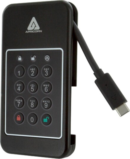 Apricorn Aegis NVX 2TB Kryptert SSD med USB-C Svart