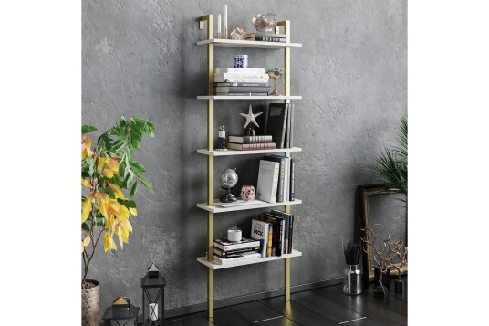 Bokhylle Marieby Hvit/Marmor Bokhylle Marieby Hvit/Marmor