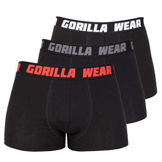 Gorilla Wear Boxershorts 3-pack, Black Svart Small