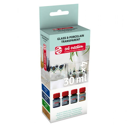 Art Creation Glass & Porselensmaling Transparent Set 4 x 30 ml Blå