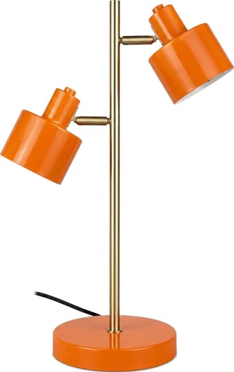 Dyberg Larsen Ocean Bordlampe 2 Skærme - Orange - ORANGE/ BRASS - H:42 cm