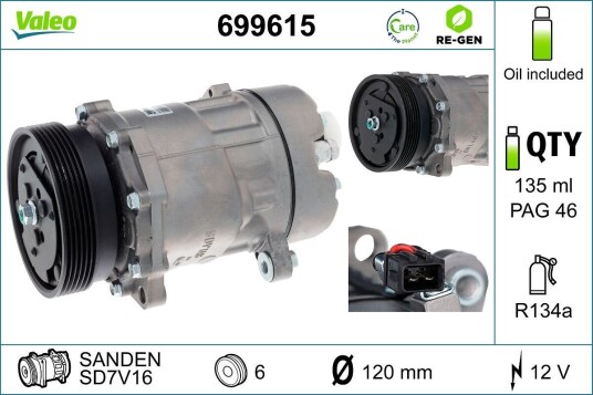 AC kompressor VALEO 699615 AC kompressor VALEO 699615