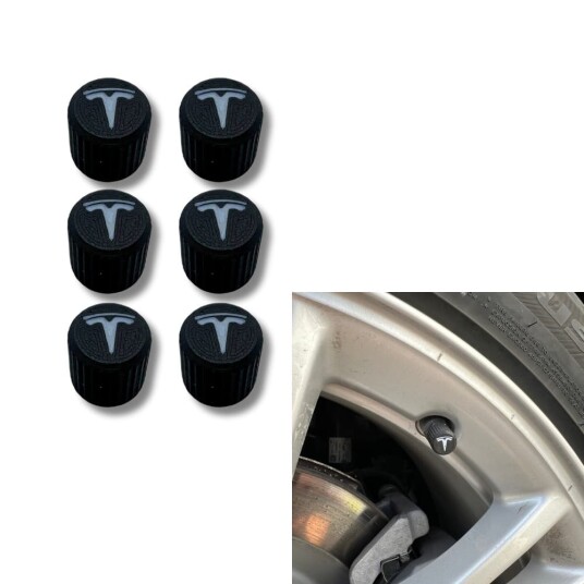 6x Bilhjul Dekkventilkapper Dekkfelgstammedeksler til Tesla