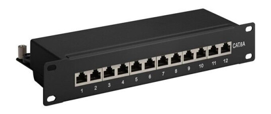 Pro Cat 6a 12-port patch panel 10" nettverkskabel blå Pro Cat 6a 12-port patch panel 10" nettverkskabel blå