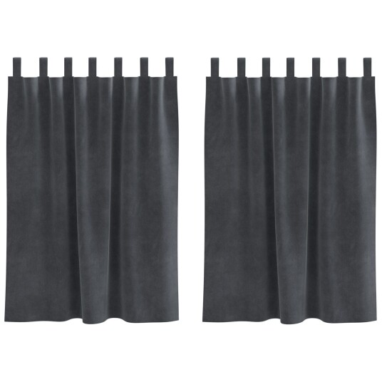 Gardiner med gardiner 2 pcs Lysegrå 140 x 140 cm Fløyel Gardiner med gardiner 2 pcs Lysegrå 140 x 140 cm Fløyel