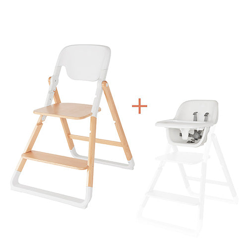 Ergobaby Evolve 2 i 1 matstol med babyset Natur White Ergobaby Evolve 2 i 1 matstol med babyset Natur White