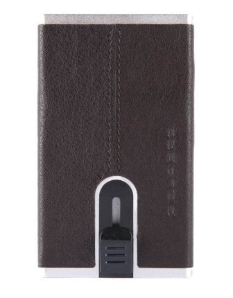 Piquadro Piquadro Black Square Leather Card Holder Square Sliding System Pp4825b3r-Tm Brown For Men For Men Piquadro Piquadro Black Square Leather Card Holder Square Sliding System Pp4825b3r-Tm Brown For Men For Men
