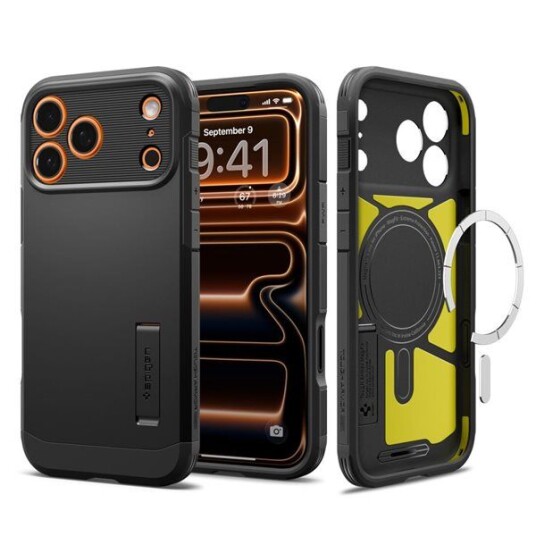 Spigen Tough Armor MagSafe Deksel til iPhone 17 Pro Max - Svart