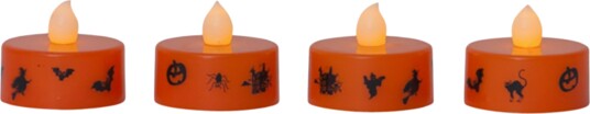 Batteridrevne telys Halloween LED 4 pakning Batteridrevne telys Halloween LED 4 pakning