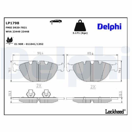 Bremseklosser DELPHI LP1798