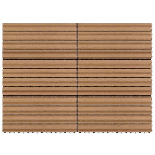 Terrassebord 6 stk WPC 60x30 cm 1,08 m² brun