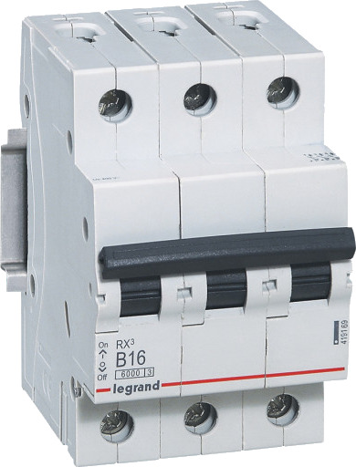 Legrand 4 stk RX³ MCB automatsikring B16 3P 3M 6kA Legrand 4 stk RX³ MCB automatsikring B16 3P 3M 6kA