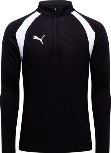 PUMA Treningsskjorte teamFINAL 1/4 glidelås Svart/PUMA White Barn størrelse 164 cm
