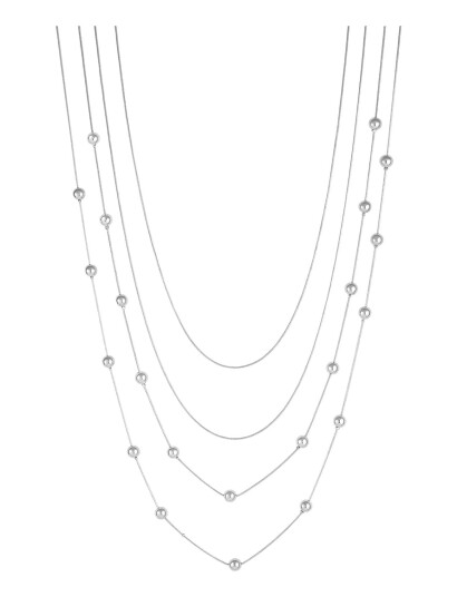 BUD TO ROSE Bead Layer Necklace Gold |Silver |One Size BUD TO ROSE Bead Layer Necklace Gold |Silver |One Size