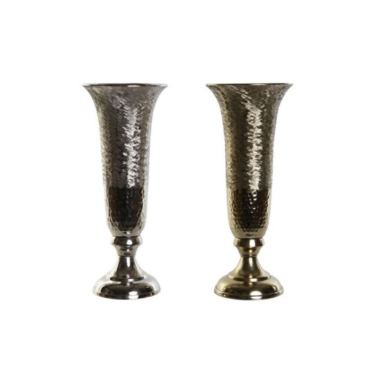 Dkd Home Decor Vase Dkd Home Decor Gyllen Sølv Aluminium 13 X 13 X 33 Cm (2 Enheter)