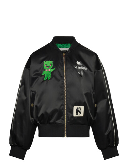 Mini Rodini United Aliens Unlimited Satin Baseball Jacket Black 80/86
