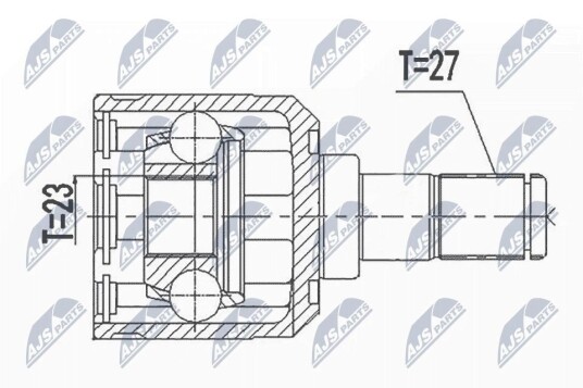 Nty Drivknute drivaksel NTY NPW HY 596