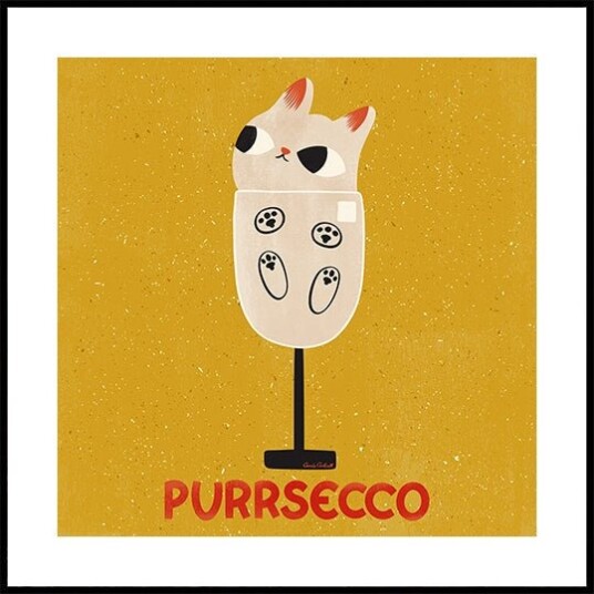 Purrsecco Plakat Plakat / 30x30cm