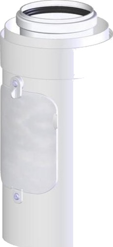 Avsugsrør 270 mm med rengjørings PPS/ALU 80/125x270 mm
