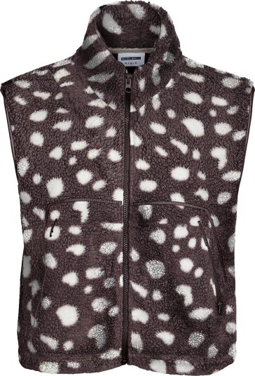 NOISY MAY Nmmasey Aop Short Teddy Vest Noos   CHOCOLATE BROWN   M