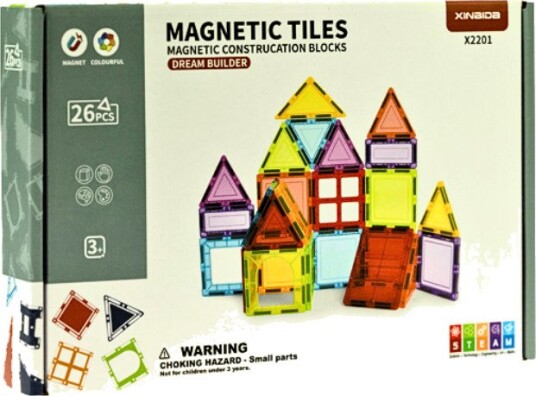 Magnetic Tiles Byggesett – 26 Deler – Dream Builder Magnetic Tiles Byggesett – 26 Deler – Dream Builder