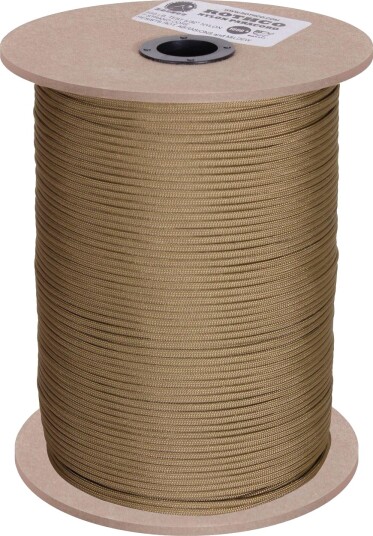 Rothco Nylon Paracord / Fallskjermsnor med 304m - 550lb Brun
