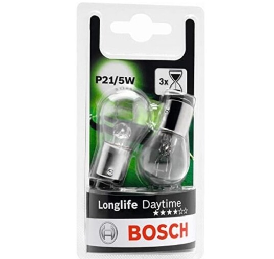 Bosch Longlife Daytime lyspære
sett P21/5W 1987301055 Bosch Longlife Daytime lyspære
sett P21/5W 1987301055