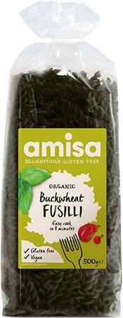 Organic Amisa Amisa Glutenfri Bokhvete Fusilli Pasta Øko - 500 g Organic Amisa Amisa Glutenfri Bokhvete Fusilli Pasta Øko - 500 g