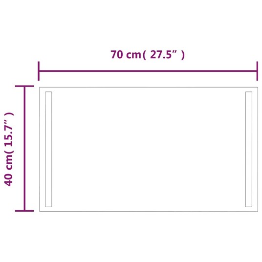 vidaXL Baderomsspeil med LED 70x40 cm