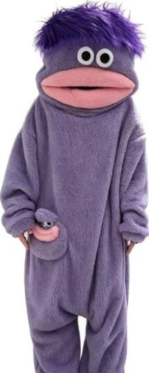 Halloween Big Mouth Monster Onesie i Plysj Lilla F2