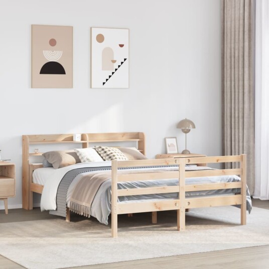 Sengeramme med hodegavl 160x200 cm heltre furu Sengeramme med hodegavl 160x200 cm heltre furu