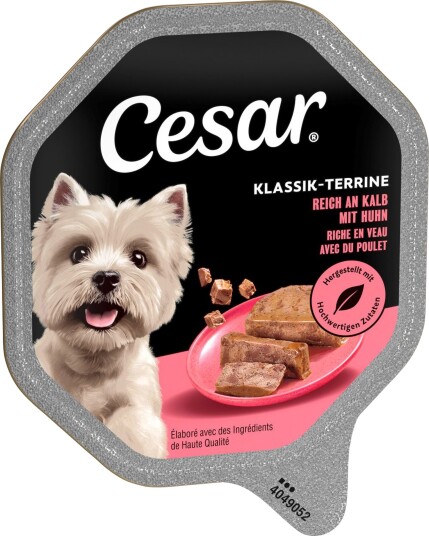 Cesar Våtfôr Megapakke Skål Klassisk Terrine Med Kalv Og Fjærkre 28 X 150 G