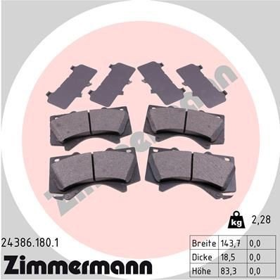 Bremseklosser ZIMMERMANN 24386.180.1
