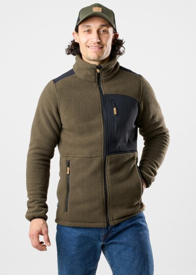 Swedemount Nordkap Pile Jacket Dk Olive/Black 4xl Fleecetrøyer