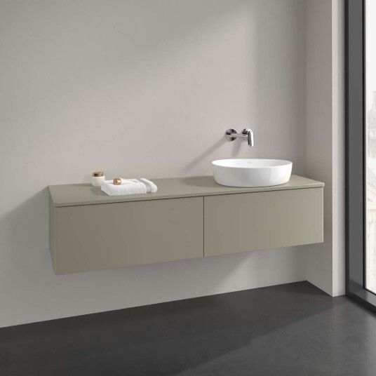 Villeroy & Boch Antao Servantskap med 2 skuffer 160x50x36 cm u/lys Steingrå Matt