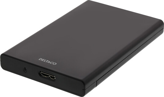 Deltaco 2,5" Ekstern Harddiskkabinett med USB 3.0 og Skyvedør Svart