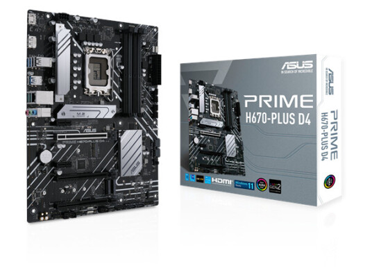 ASUS PRIME H670-PLUS D4 Hovedkort - Intel H670 - Intel LGA1700 socket - DDR4 RAM - ATX ASUS PRIME H670-PLUS D4 Hovedkort - Intel H670 - Intel LGA1700 socket - DDR4 RAM - ATX