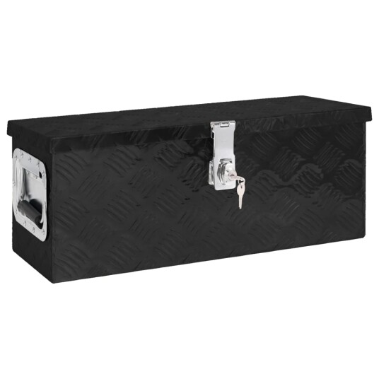 Oppbevaringsboks svart 60x23,5x23 cm aluminium Oppbevaringsboks svart 60x23,5x23 cm aluminium