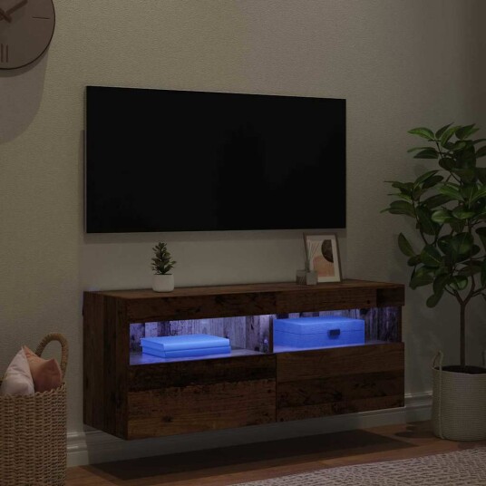 TV Veggskap Gamle tre 100 x 30 x 40 cm Konstruert tre