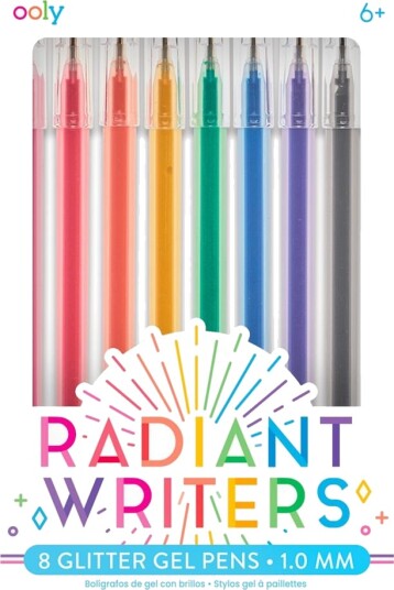 Fargerike Ballonger Gelpenner Med Glitter Radiant Writers 8 Stk