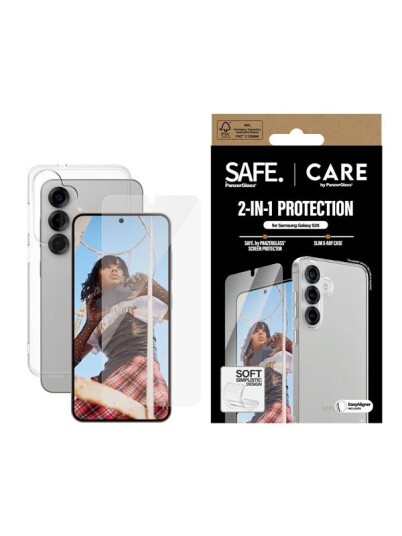 CARE by PanzerGlass 2-i-1 Beskyttelsespakke for Samsung Galaxy S25 - Gjennomsiktig