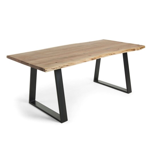 Kave Home - Sono Spisebord 160X90 Svart/Natur 1675367-01-0 1545834-01-0