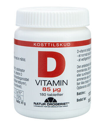 Natur Drogeriet Natur-Drogeriet D3-vitamin 85 Mcg, - 180 Tabletter Natur Drogeriet Natur-Drogeriet D3-vitamin 85 Mcg, - 180 Tabletter
